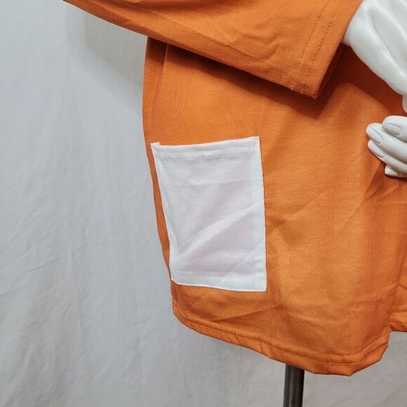 Orange and Creme Black Cat and Pumpkin Halloween Color Block Shirt Size 2XL‎ - Picture 6 of 9